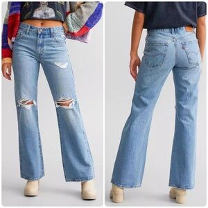 NEW Womens Size 31 Levi’s Baggy Boot Flea Market Find Distressed Bootcut Jeans